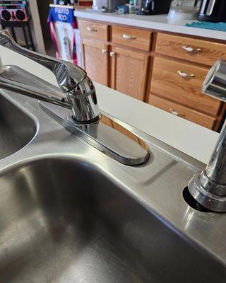 Customer supplied faucet install (before and after)