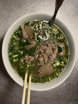 Rare steak pho