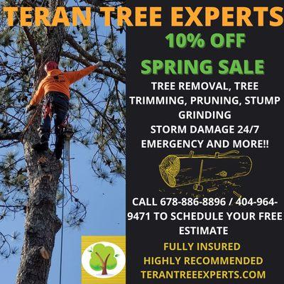 SPRING SALE DONT MISS OUT CALL TODAY TO SCHEDULE A FREE ESTIMATE !