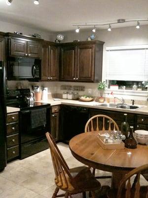 2 bd townhome kitchen comes with microwave, stove, and dishwasher (you have to provide your own fride)