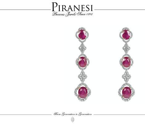 Matching Ruby Cabochon Earrings by Piranesi Aspen