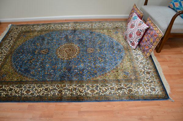 Oriental rug handmade from silk