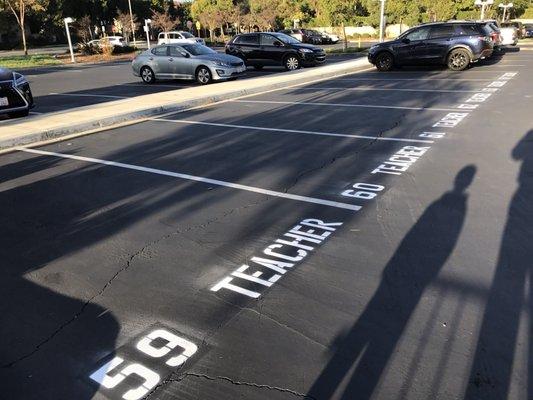 More teacher parking spots