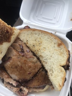 Beef brisket sandwich