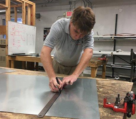 Our HVAC program includes training in Sheet Metal Fabrication.