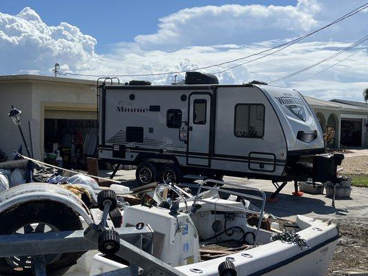 Tropical RV Adventures helping the community with RV's and water in Fort Myers Florida where Hurricane IAN devastated the area.