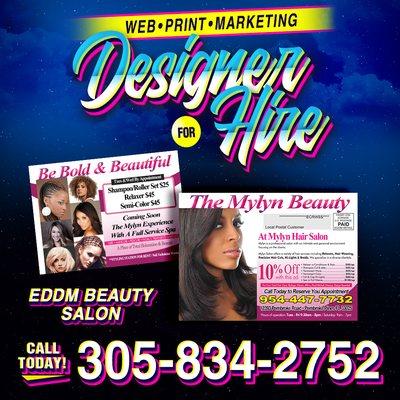 I can design your EDDM Postcard and print it.  Call 305-834-2752