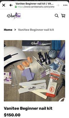 The Vanitee Beginner Nail Kit, promoted by Vanitee, Vanitee Products.