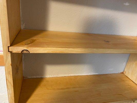 Removable shelves