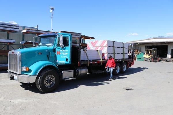 A drywall load ready to head out!