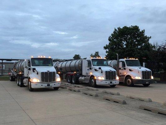 Semi trucks pulling tankers