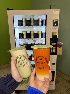 Thai milk tea and matcha milk tea