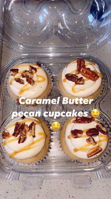 Caramel butter pecan cupcakes