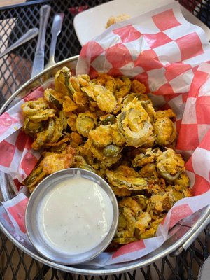 Fried pickles and jalapeños