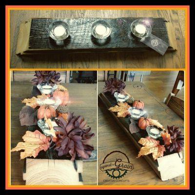 *Customer favorite!* Candle holders made with vintage factory sub-flooring out of Chicago, IL!