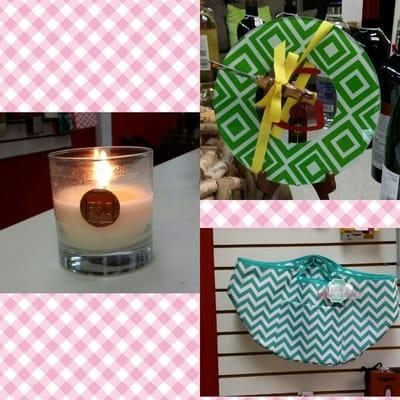 Fairhope candles, cheese trays, monogrammed bags