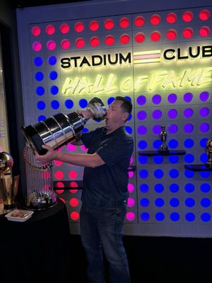 Drinking out of the "Stanley Cup"