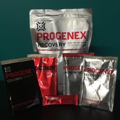 Progenex Recovery, More Muscle, Force, Cocoon, Amplitude, The Bar, and Omega+ are available.