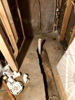 2" shower drain install