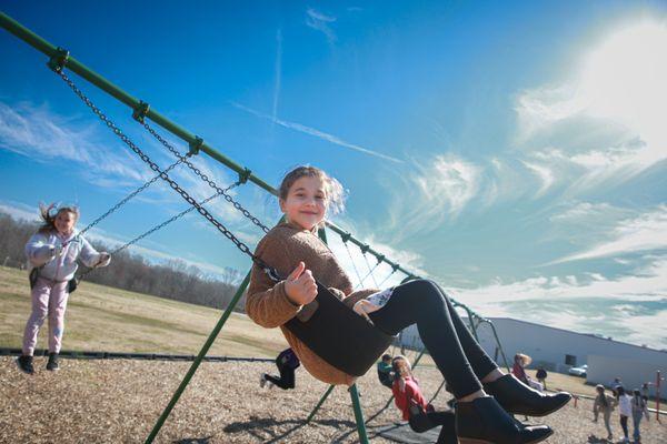 Sugar Ridge Elementary School Student Enjoying Recess