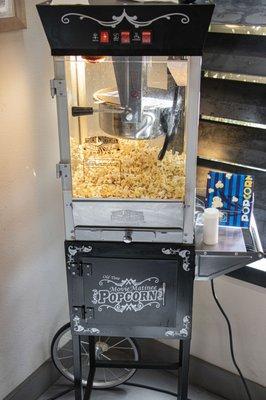 Free popcorn in our reception area