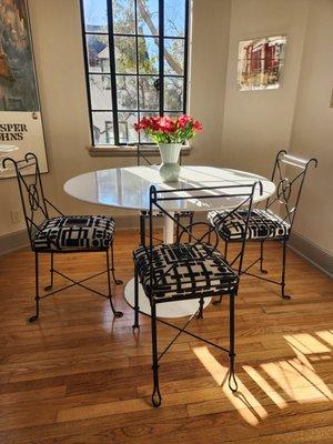 Lovely little cafe chairs for a breakfast room.