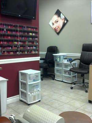 Their nail polish and waxing station.