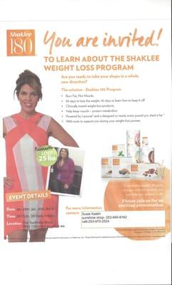 the shaklee 180 plan (a.k.a- the shaklee weight loss program.