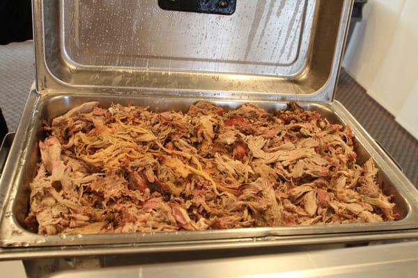 Pulled Pork that was smoked on a pit for 14 hours.