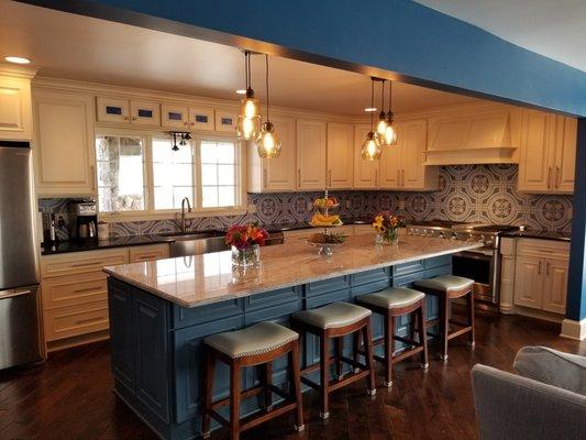 Beautiful Blue Kitchen Island