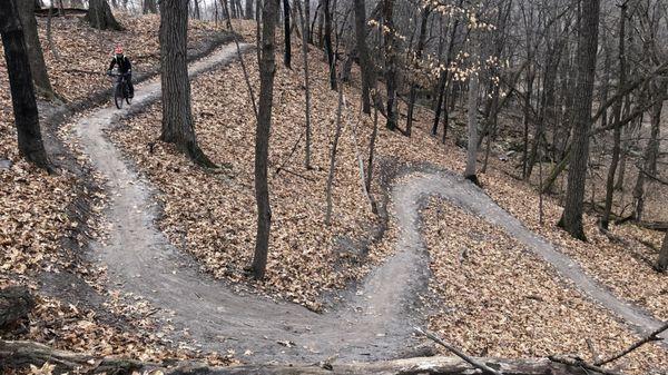 A trail half a mile as the crow flies from the shop.