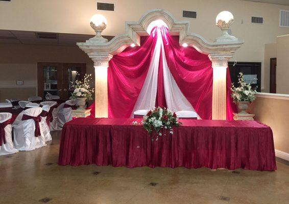 Wedding Head Table at Sawyer Hall