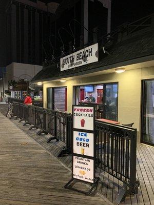 A bright new venue towards the end of the boardwalk 'South Beach Beer Garden' offers many beers on tap...