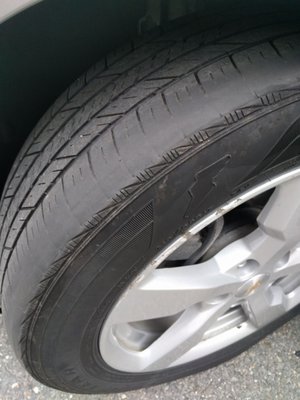 Father's front tires a day after he passed inspection. They took no responsibility. Unsafe and irresponsible.