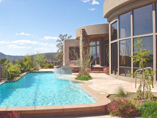 Sedona custom home , lap pool and jacuzzi  Back o beyond