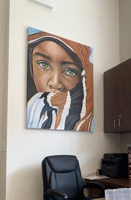 Dr. Mahi painted the paintings in the office herself !