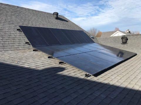 New solar panels installed on a roof