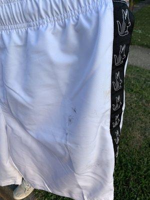 Stain that was on the shorts