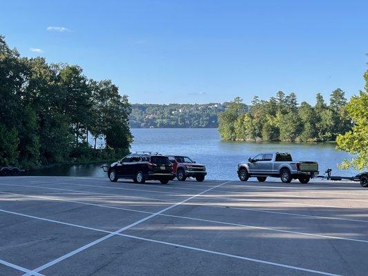 Boat trailer parking lot