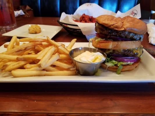 Colossal burger with fries.... bland bland bland