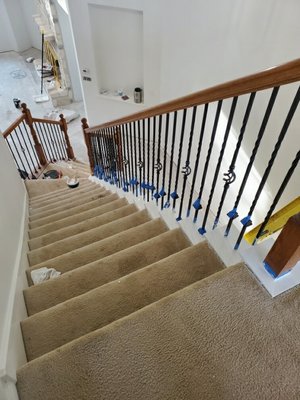 Painting stair way trim