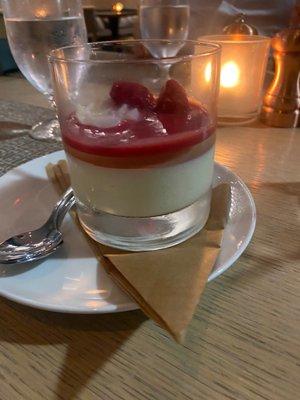 Raspberry panacotta