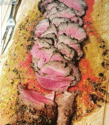 Seared and roasted beef tenderloin