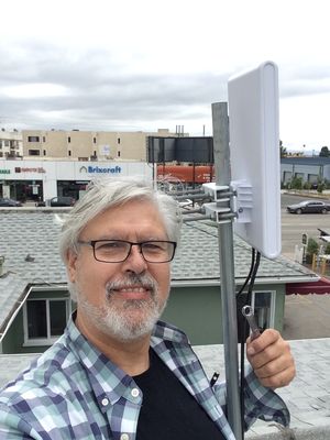 Working on outdoor WiFi for the Wilshire Motel in WLA.