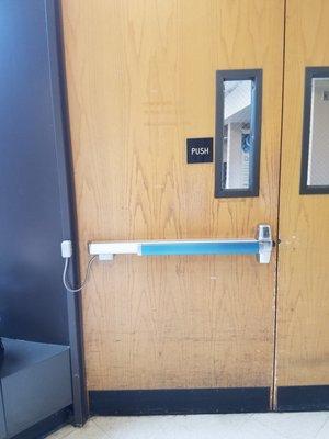 Hands-free Electronic door opener with Panic bar