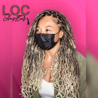 Service: Crochet Locs w/individual perimeter using BohoLocs 
IG: @Locd_tite for more pics and videos!