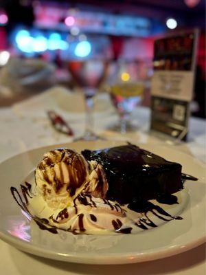 Warm Chocolate Brownies With Vanilla Ice Cream