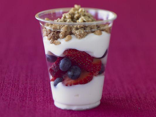 Fruit and Yogurt parfait are yummy