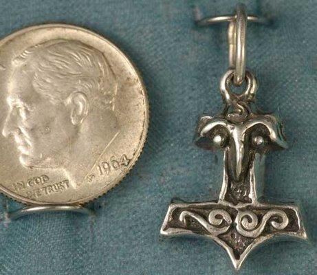 Tiny Thor's Hammer Sterling Silver Pendant