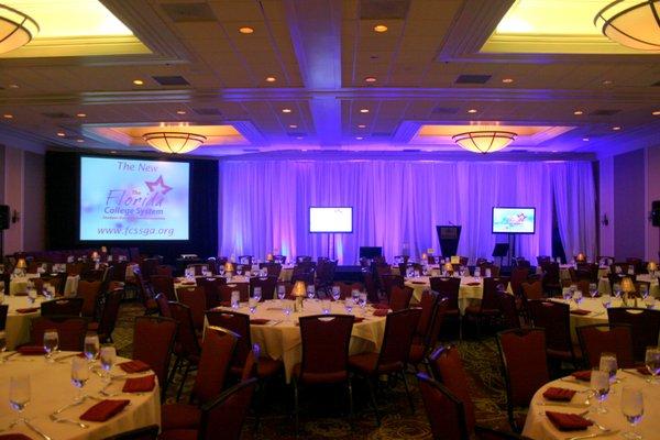 Corporate Event Production and Equipment rentals including Sound, Video, Lighting and Draping! Call Today (813) 421-1660